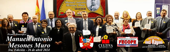 El Premio Honorfico peruano 'Manuel Antonio Mesones Muro' 2024 se entrega en Madrid