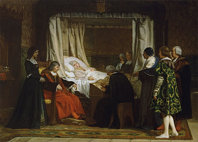 Isabel la Católica dictando testamento. Eduardo Rosales 1864