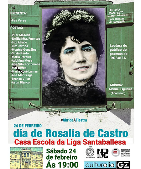 A Chaira celebra a Rosalía en Santaballa co acto literario #AbrideAFiestra