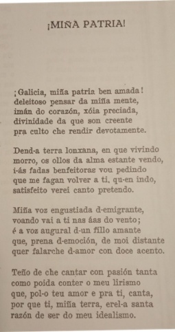 A Poesía de Avelino Díaz en Debezos (5): 'Miña Patria' (1)
