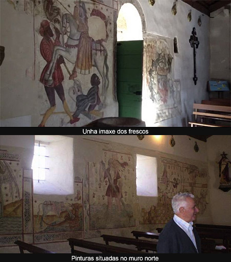 Reclaman a intervención das administracións para salvar os frescos da igrexa de Guitiriz
