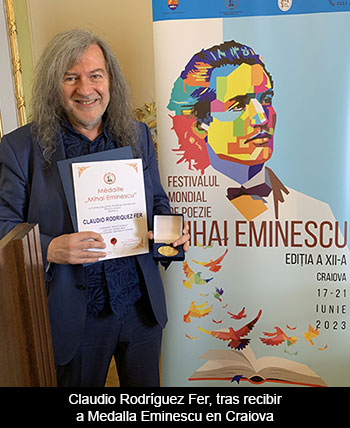 Claudio Rodríguez Fer, premiado pola Academia Internacional Eminescu en Romanía