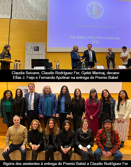 Entrega do Premio Internacional Babel de Literatura ao poeta Claudio Rodríguez Fer cun gran recital multilingüe