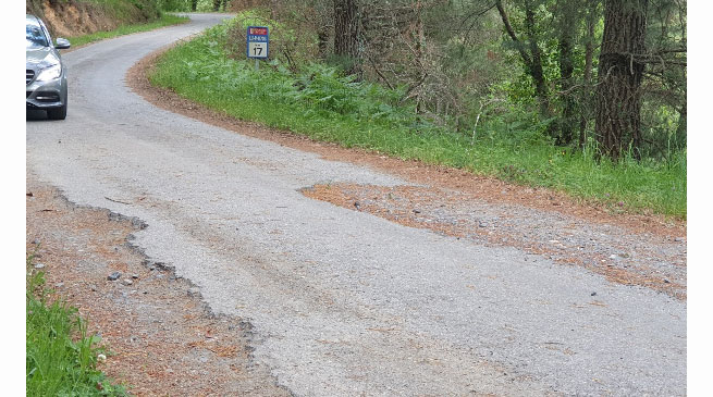 Denuncia estado conservación carretera de la Diputación de Lugo