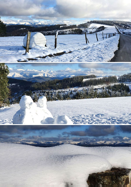 Paisajes Nevados de Os Ancares lucenses, A Hermida y Serra do Calamouco, entornos orográficos de Quintá de Cancelada y ruta del río Donsal