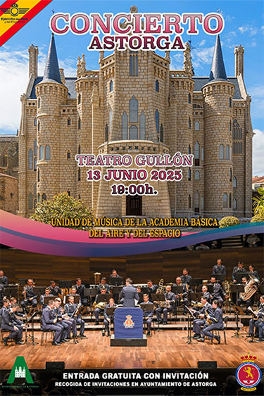 Concierto de la Unidad de Música de la Academia Básica del Aire y del Espacio en la ciudad de Astorga