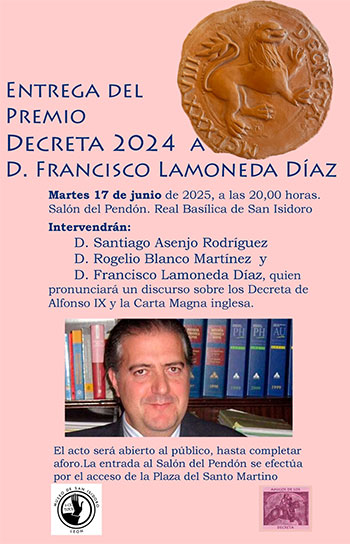 Entrega del Premio Decreta al prestigioso jurista D. Francisco Lamoneda