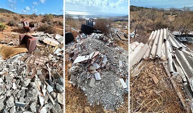 Polvorín, botoneras y un campo de basura