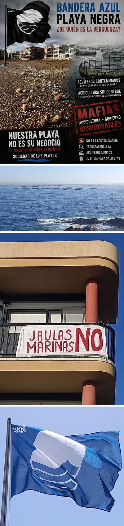 ¿Dónde está la bandera azul de la playa de Salinetas?