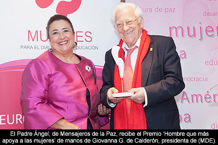 El Padre ngel reconocido con el Premio el 'Hombre que ms apoya a las mujeres'
