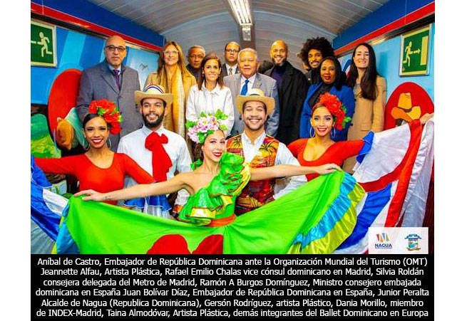 Inaugurados dos murales dominicanos en la estacin del Metro Santo Domingo (Madrid)