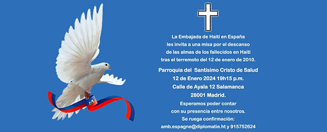 Misa por el 14º aniversario del terremoto de Haití