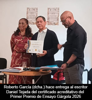 Daniel Tejada, ganador del premio de Ensayo, Ediciones Gárgola 2026 por la obra 'Un viaje a la esencia'