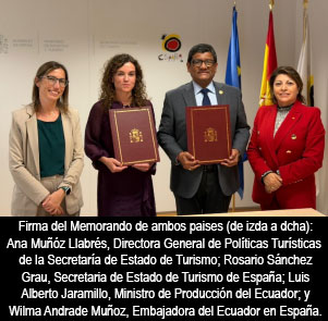 Ecuador y España refuerzan su cooperación bilateral en el ámbito del turismo