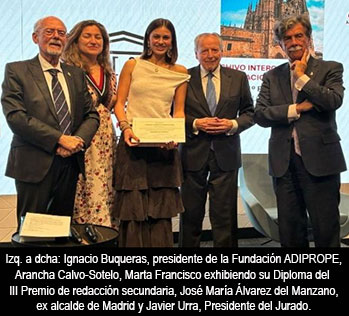 Se entregaron los Premios del III Concurso Nacional Escolar de Dibujo y Redacción de ADIPROPE