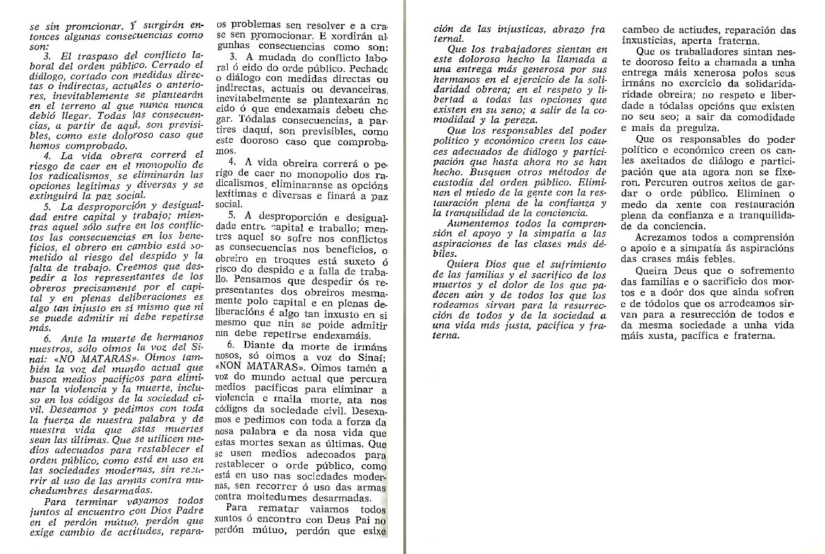 Homilía do Bispo Araúxo, Ferrol 10 marzo 1972