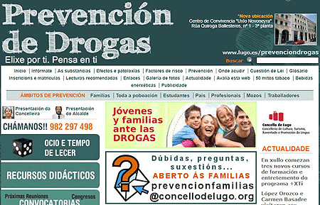 La web de prevencin de drogas municipal est sin tocar desde 2009