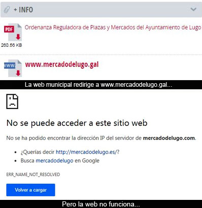 Gestión gratuita de la (ahora inexistente) web de la Plaza de Abastos