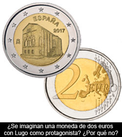Una moneda de dos euros para Lugo