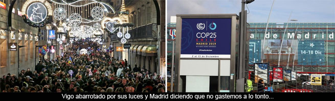 De ecologa y luces de Navidad en Lugo