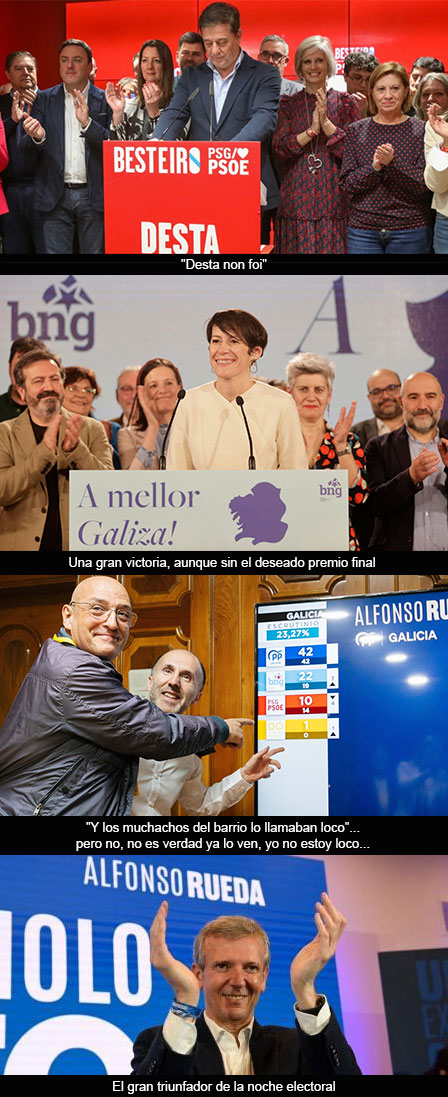 Tres ganadores (aunque uno más) y muchos perdedores (aunque otro más) en las elecciones gallegas