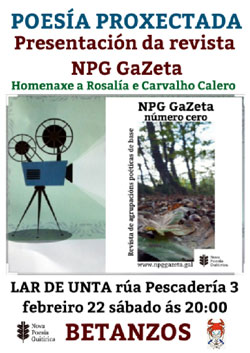 Presentación en Betanzos da revista poética NPG Gazeta