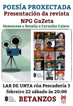 Presentación de revista poética e homenaxe a Rosalía e Carvalho Calero no Lar de Unta de Betanzos.