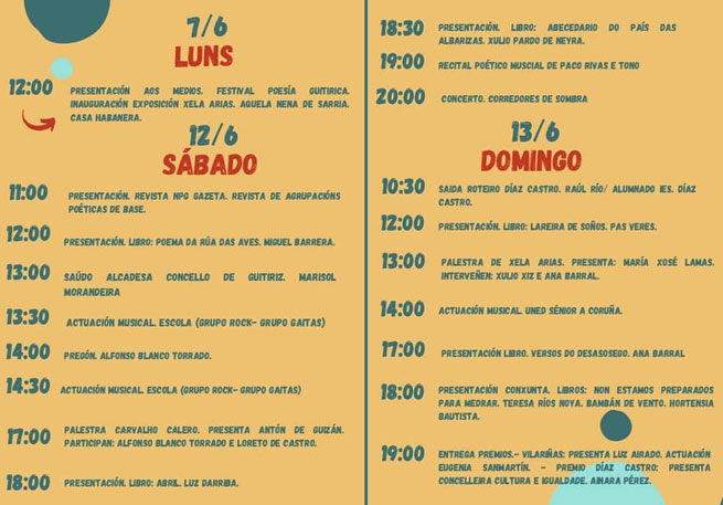 Fin de semana poética en Guitiriz co I Festival de Poesía Guitirica