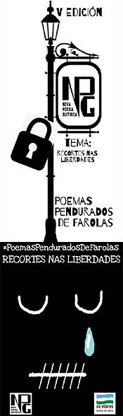 V edición de #PoemasPenduradosDeFarolas adicada a RECORTES NAS LIBERDADES