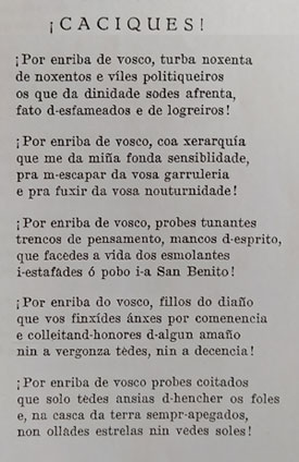 A poesía de Avelino Díaz en Debezos (13): '¡Caciques!' (1)