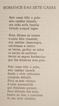 A poesía de Avelino Díaz en Debezos (10): 'Romance das sete casas' (1)