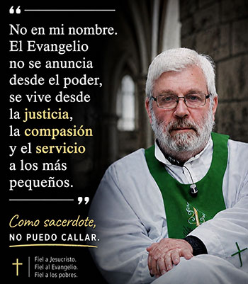 Non no meu nome. Como sacerdote non podo calar