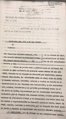 Pelea entre los mozos de Chancia, Forcas contra los mozos de Nullán, As Nogais.