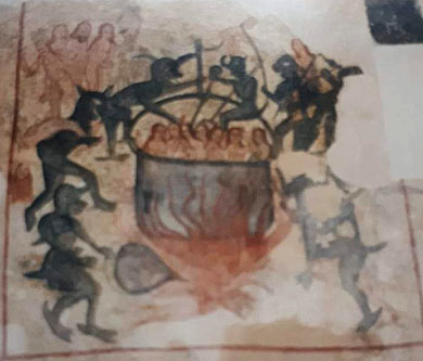 Obispos condenados al infierno en las pinturas murales de Labrada, Guitiriz