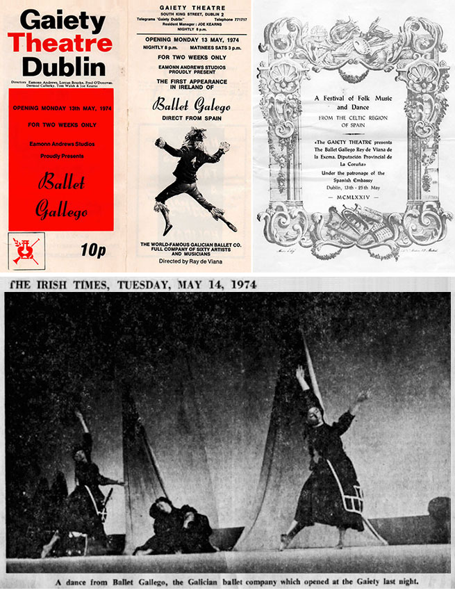 El Ballet Gallego Rey de Viana en Irlanda en 1974