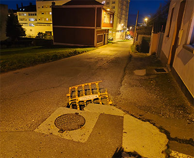 UCIN Lugo exige al Concello acción inmediata para reparar el peligroso bache en el cruce de Mazaira y Juana la Loca antes de que ocurra una tragedia