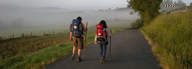 Andrea y Cristina, peregrinaron a Compostela...