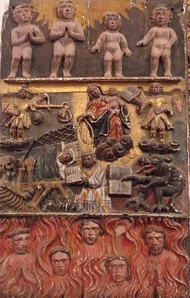 O tríptico escultural de ánimas de San Martiño de Anllo